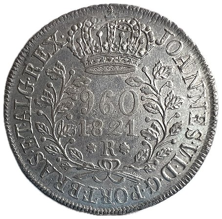 Moeda Antiga do Brasil Reino Unido 960 Réis 1821 R