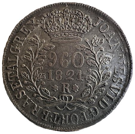 Moeda Antiga do Brasil Reino Unido 960 Réis 1821 R