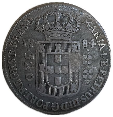 Moeda Antiga do Brasil Colônia 320 Réis 1784 - Coroa Baixa