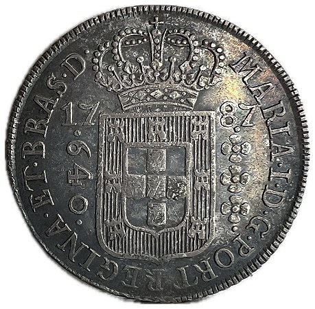 Moeda Antiga do Brasil Colônia 640 Réis 1787 - Coroa Baixa