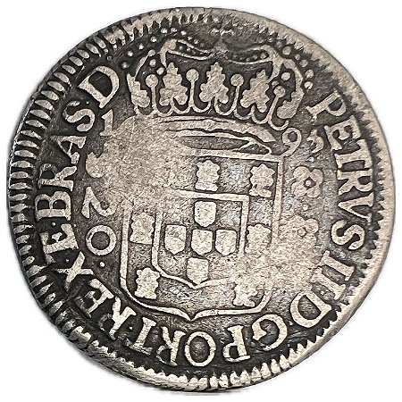Moeda Antiga do Brasil Colônia 320 Réis 1695 - Zonas Invertidas