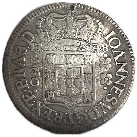 Moeda Antiga do Brasil Colônia 160 Réis 1748 - Esfera Redonda