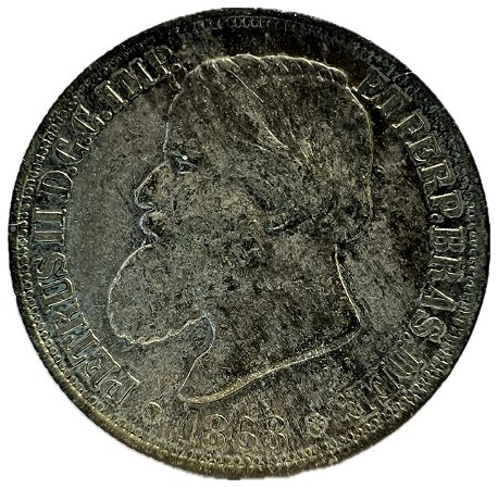 Moeda Antiga do Brasil Império 200 Réis 1868