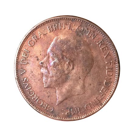 Moeda Antiga da Inglaterra 1 Penny 1929