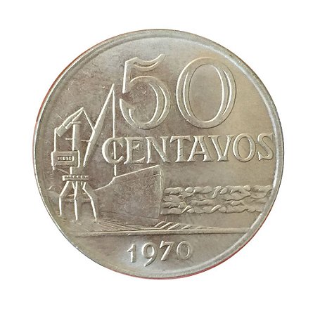 Moeda Antiga do Brasil 50 Centavos de Cruzeiro 1970