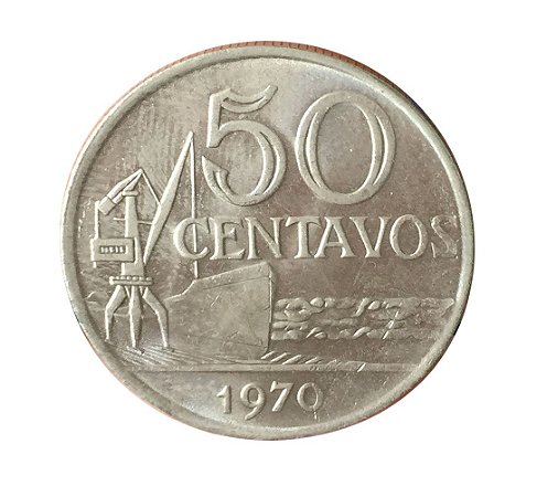 Moeda Antiga do Brasil 50 Centavos de Cruzeiro 1970