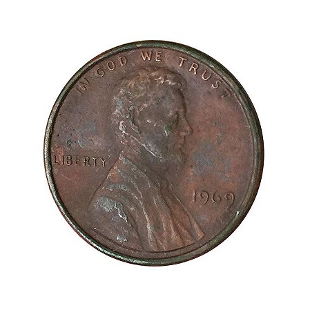 Moeda Antiga dos Estados Unidos One Cent 1969 - Lincoln