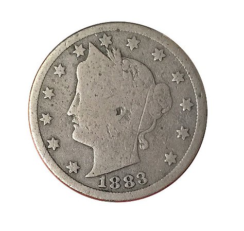 Moeda Antiga dos Estados Unidos V Cents 1883 - Liberty Nickel