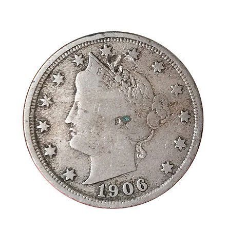 Moeda Antiga dos Estados Unidos V Cents 1906 - Liberty Nickel