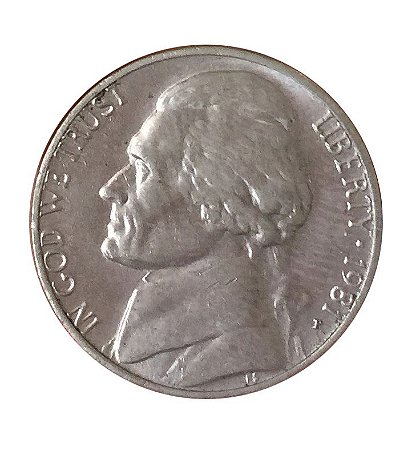 Moeda Antiga dos Estados Unidos Five Cents 1981 P - Jefferson Nickel