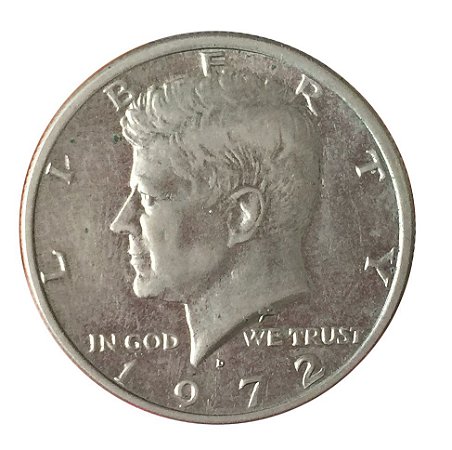 Moeda Antiga dos Estados Unidos Kennedy Half Dollar 1972 D