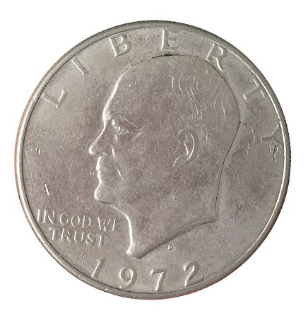 Moeda Antiga dos Estados Unidos Eisenhower Dollar 1972 D
