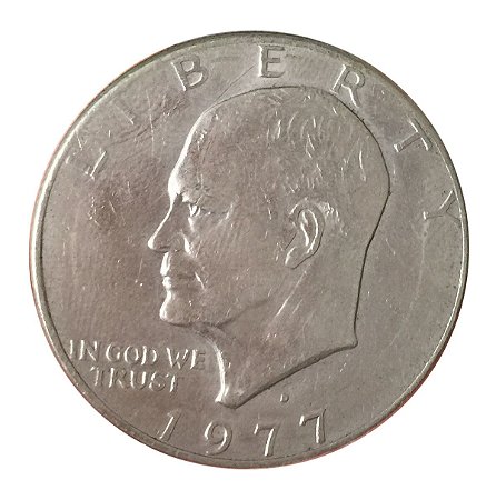 Moeda Antiga dos Estados Unidos Eisenhower Dollar 1977 D