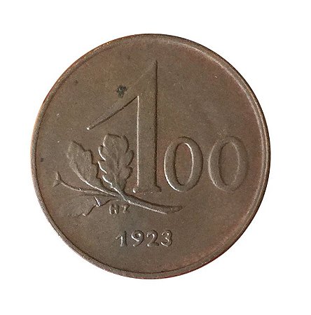 Moeda Antiga da Áustria 100 Kronen 1923