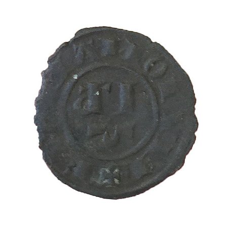 Moeda Antiga da Itália 1 Denaro 1231-1250 (Messina)