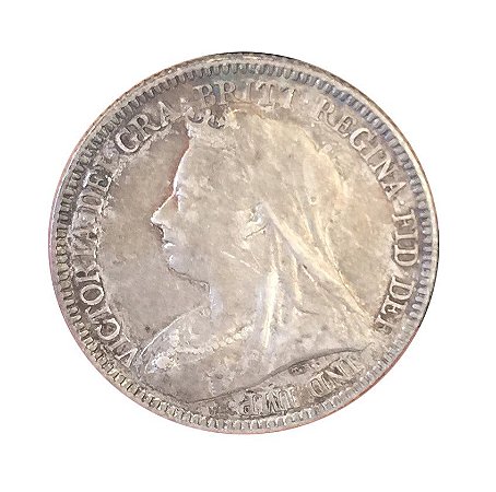 Moeda Antiga da Inglaterra Six Pence 1893