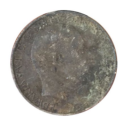 Moeda Antiga da Inglaterra One Florin - Two Shillings 1909
