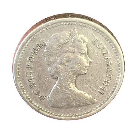 Moeda Antiga da Inglaterra One Pound 1983