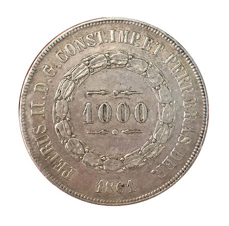 Moeda Antiga do Brasil 1000 Réis 1861