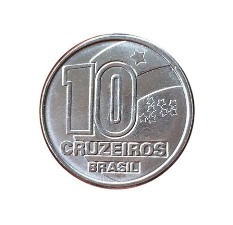 Moeda Antiga do Brasil 10 Cruzeiros 1991 - Seringueiro