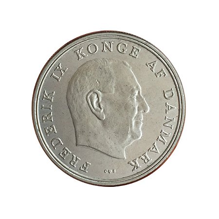 Moeda Antiga da Dinamarca 5 Kroner 1971