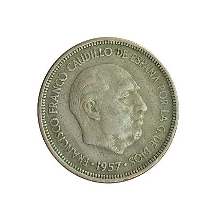 Moeda Antiga da Espanha 5 Pesetas 1957 (70)