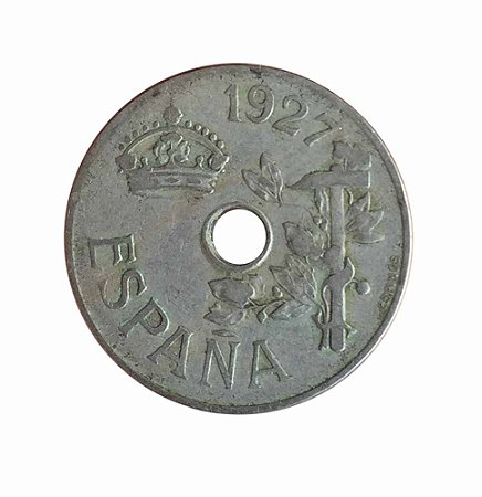 Moeda Antiga da Espanha 25 Centimos 1927