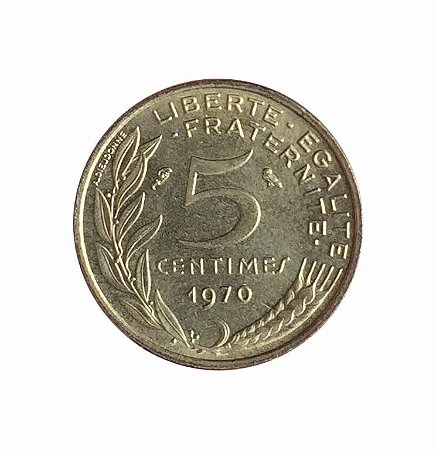 Moeda Antiga da França 5 Centimes 1970