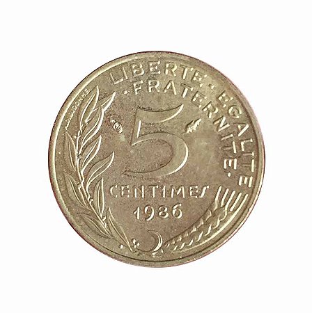 Moeda Antiga da França 5 Centimes 1986