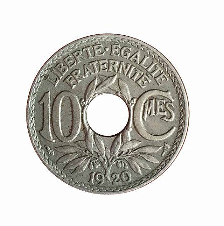Moeda Antiga da França 10 Centimes 1920