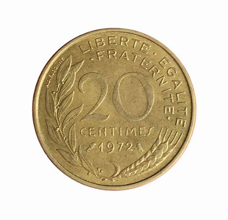 Moeda Antiga da França 20 Centimes 1972