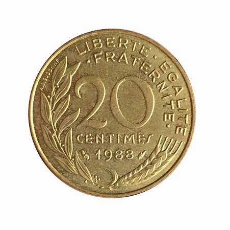 Moeda Antiga da França 20 Centimes 1988