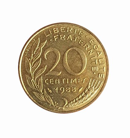 Moeda Antiga da França 20 Centimes 1988