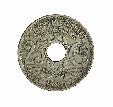 Moeda Antiga da França 25 Centimes 1926