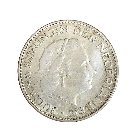 Moeda Antiga da Holanda 1 Gulden 1955