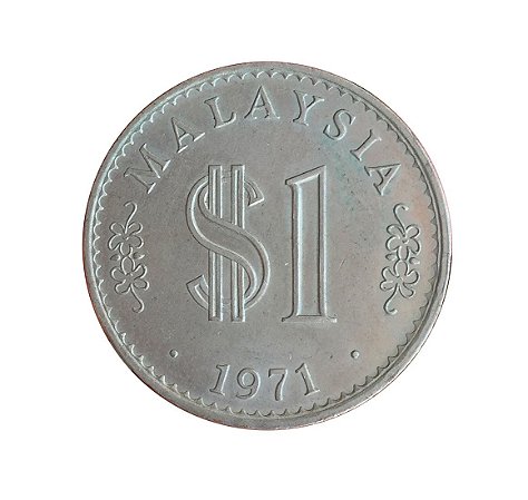 Moeda Antiga da Malásia Ringgit 1971