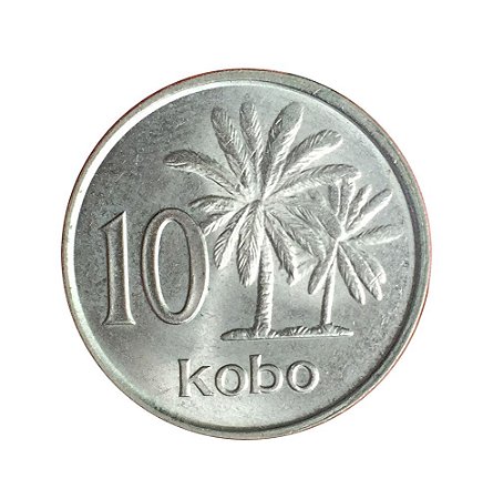 Moeda Antiga da Nigéria 10 Kobo 1989