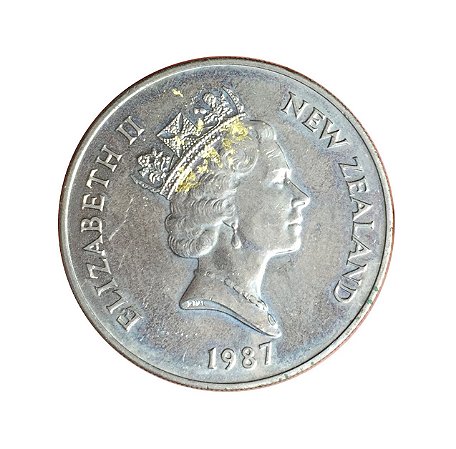 Moeda Antiga da Nova Zelândia 20 Cents 1987