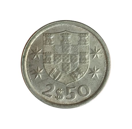 Moeda Antiga de Portugal 2,50 Escudos 1975