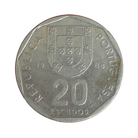 Moeda Antiga de Portugal 20 Escudos 1988