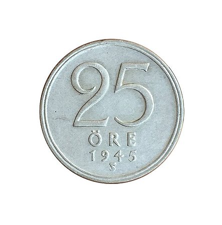 Moeda Antiga da Suécia 25 Ore 1945 TS