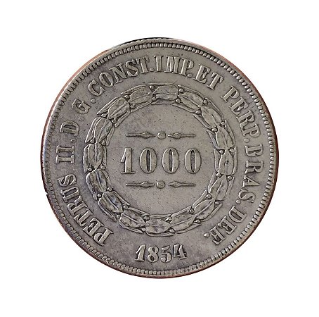 Moeda Antiga do Brasil 1000 Réis 1854