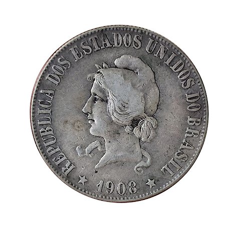 Moeda Antiga do Brasil 2000 Réis 1908