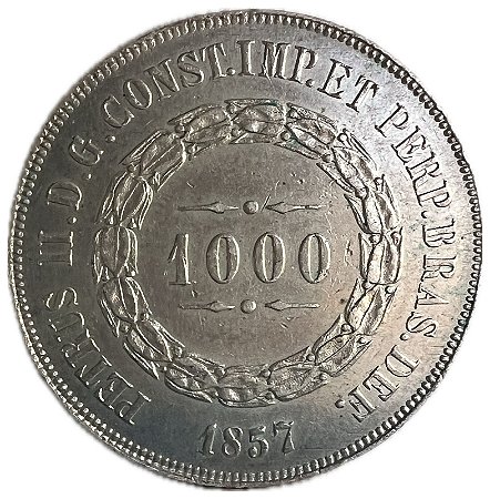 Moeda Antiga do Brasil 1000 Réis 1857