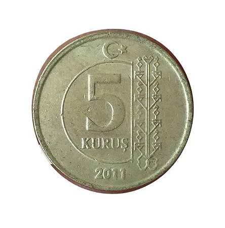 Moeda Antiga da Turquia 5 Kurus 2011