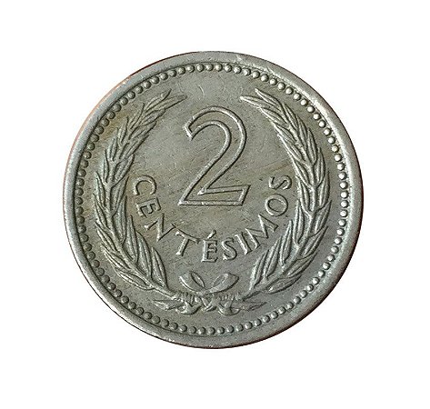 Moeda Antiga do Uruguai 2 Centésimos 1953