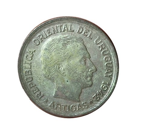 Moeda Antiga do Uruguai 1 Peso 1942