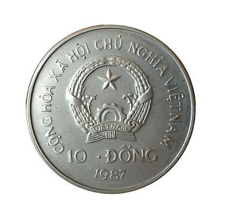 Moeda Antiga do Vietnam 10 Dong 1987 - Orangotango