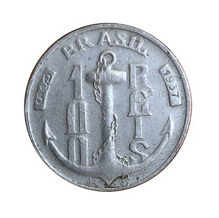 Moeda Antiga do Brasil 100 Réis 1937 - Almirante Tamandaré
