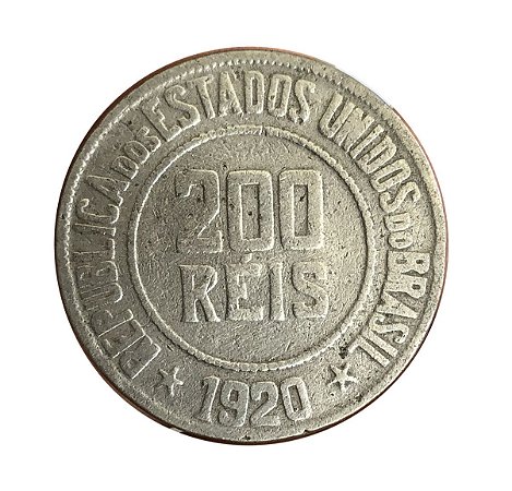 Moeda Antiga do Brasil 200 Réis 1920